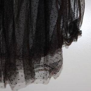 Soft Sheer dot tulle strap dress black fairy sexy